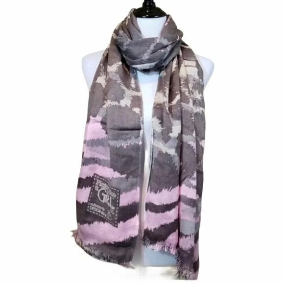 Regis pink/brown Fight like Girl Cancer scarf - Picture 2 of 5